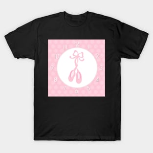 Ballerina Slippers Dancer Ballet Pink Wall Clock T-Shirt